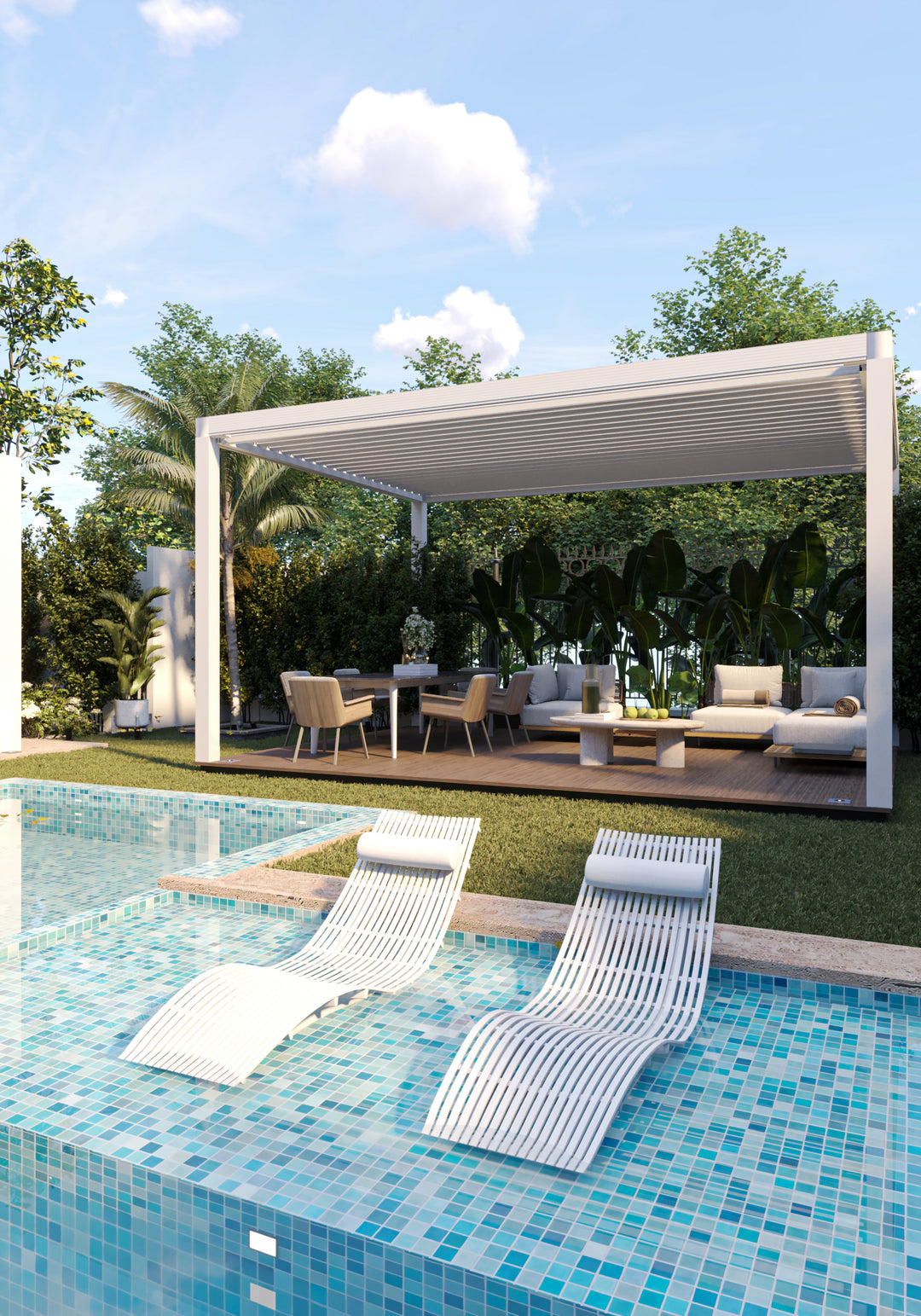 3.6M x 3.6M Square NOVA TITAN Pergola PEBBLE New 2025 Model