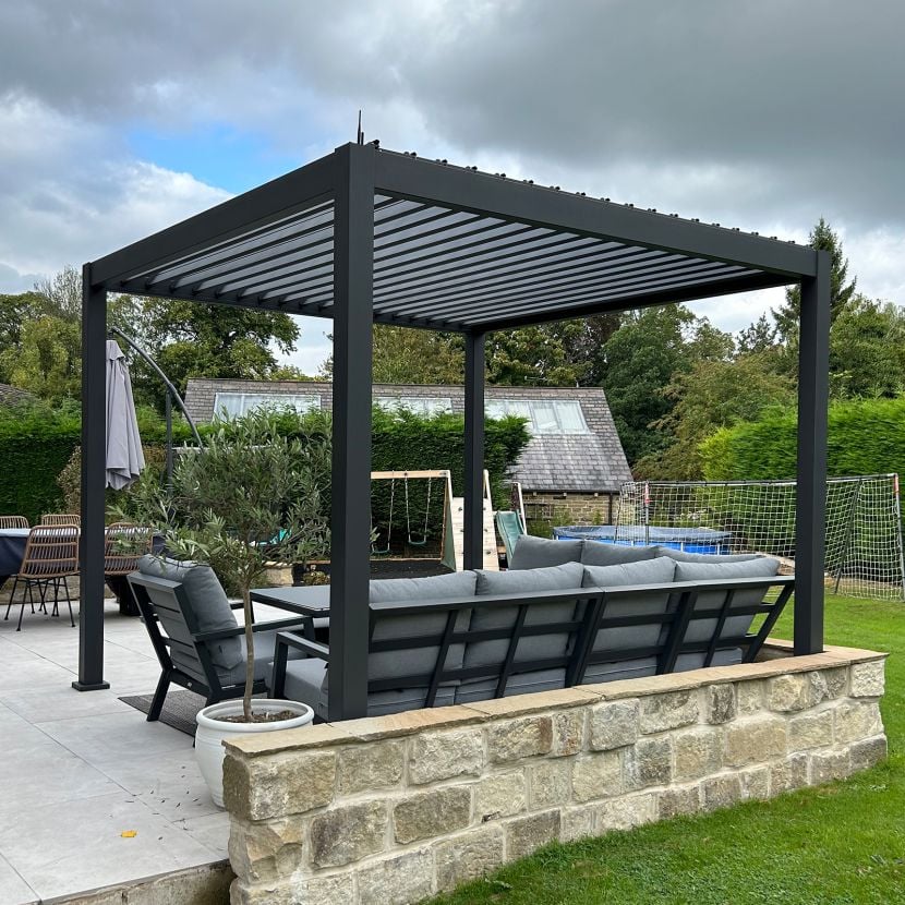 3M x 3M Square NOVA TITAN PLUS Pergola GREY New 2025 Model