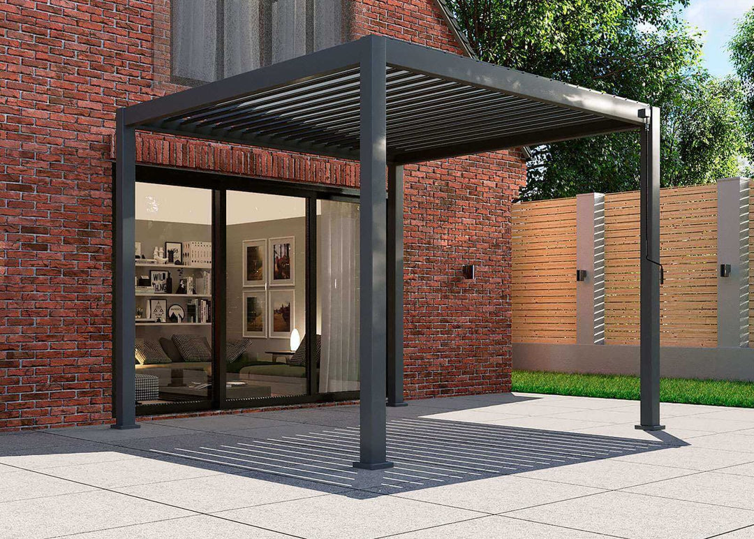 3M x 3M Square NOVA TITAN Pergola GREY New 2025 Model