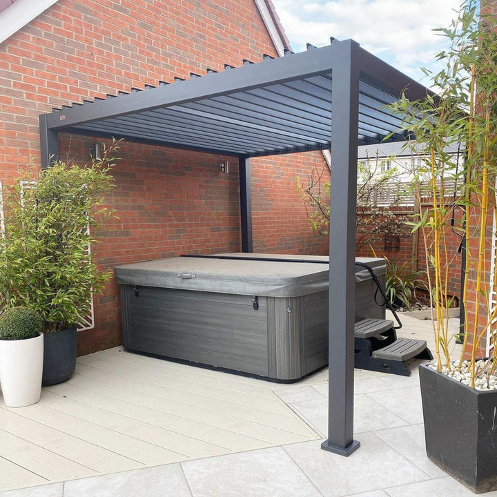 3M x 3M Square NOVA TITAN Pergola GREY New 2025 Model