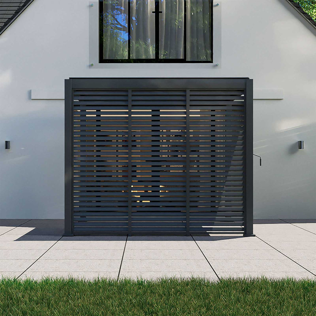 1M NOVA TITAN Aluminium Pergola FIXED WALL - GREY