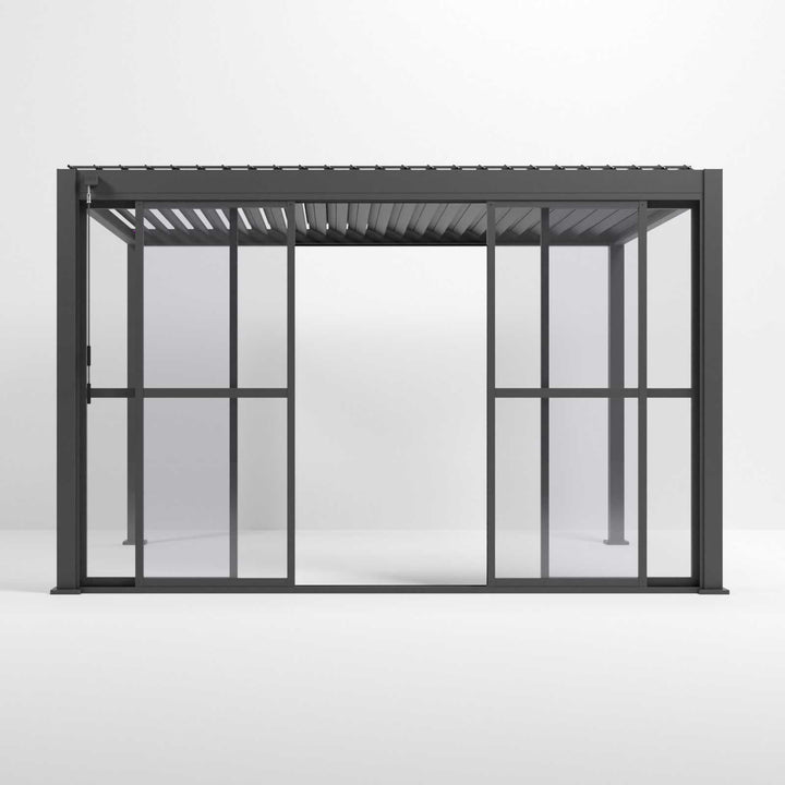 4M NOVA Titan Aluminium Transparent French Sliding Door System Graphite Grey