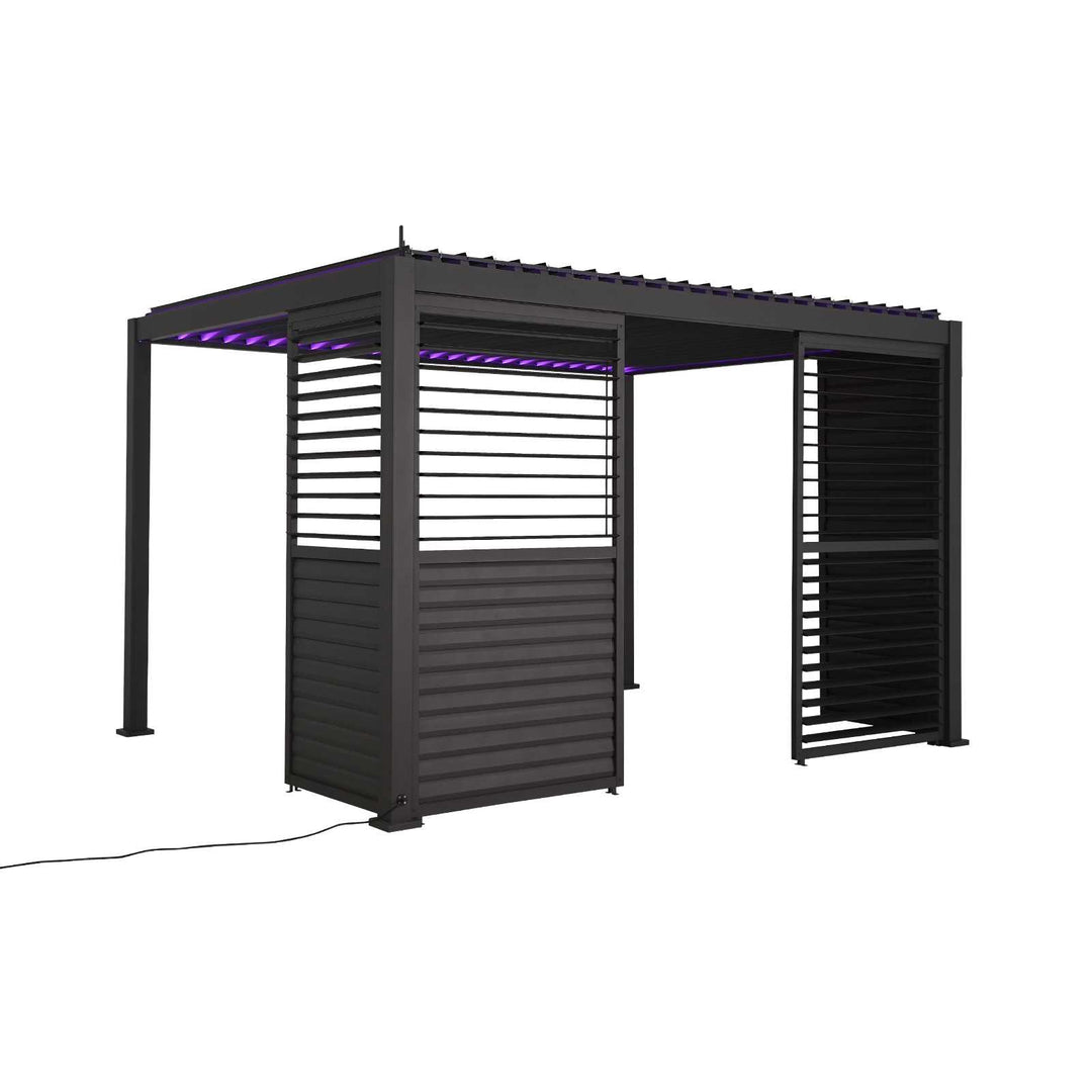 1M NOVA TITAN Aluminium Pergola ADJUSTABLE LOUVERED WALL - GREY