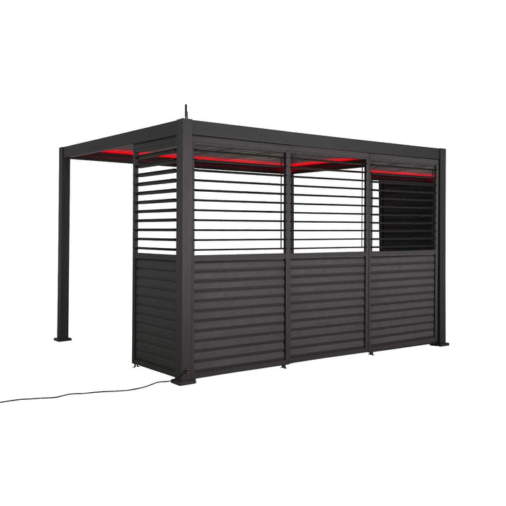 1M NOVA TITAN Aluminium Pergola ADJUSTABLE LOUVERED WALL - GREY